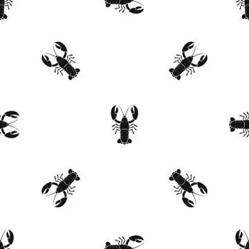 Crawfish pattern seamless black Stock Illustration
