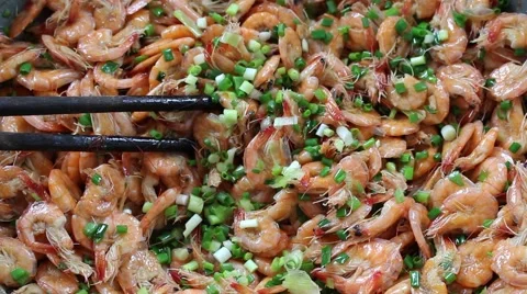 Crawfish roasted with onions Stock Footage 56081084