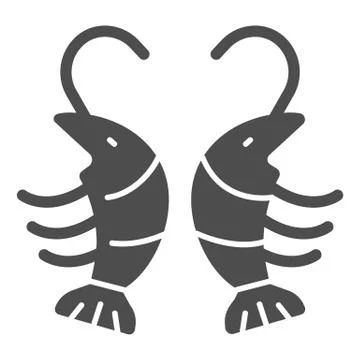 Crawfish solid icon, Craft beer concept, seafood sign on white background Stockillustratie