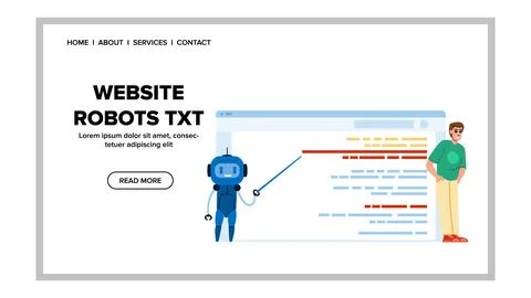 Crawl website robots txt vector Stock Illustration