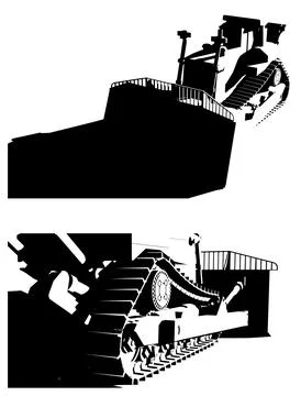 Crawler bulldozer template Stock-Illustration