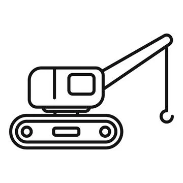 Crawler crane lifting building materials on construction site icon Ilustración de archivo