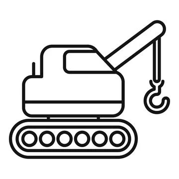 Crawler crane lifting hook construction vehicle icon Ilustración de archivo