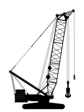 Crawler crane silhouette Stock Illustration