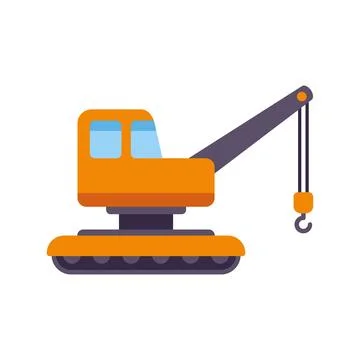Crawler crane working on construction or industry site Illustration