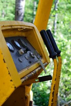 Crawler Dozer Controls and Guages Detail Stock Photos