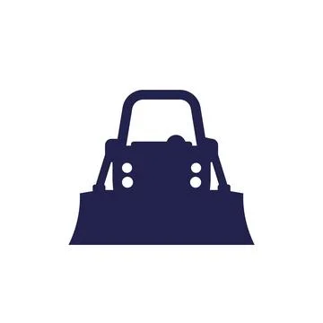 Crawler dozer icon, front view 스톡 일러스트