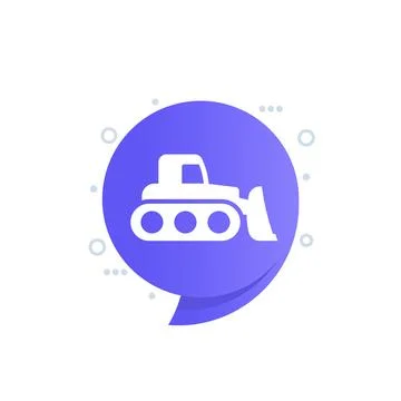 Crawler dozer icon, vector sign Stock Illustration