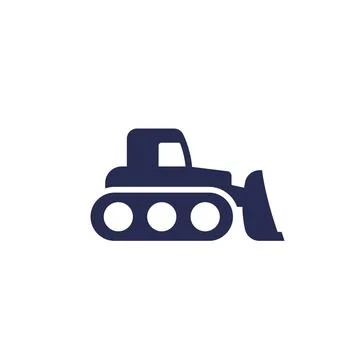 Crawler dozer icon on white 스톡 일러스트