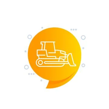 Crawler dozer line icon for web 스톡 일러스트