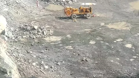 Crawler Drill Machine Working On Rock Quarry Stock Footage 340357824