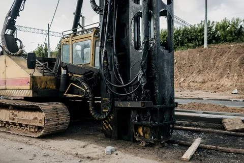 Crawler drilling rig Stock Photos