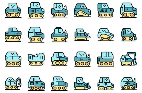 Crawler icons set vector color Stock Illustration