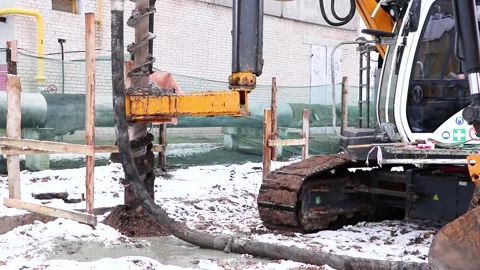 Crawler-mounted drilling rig. Stock Footage 131833106