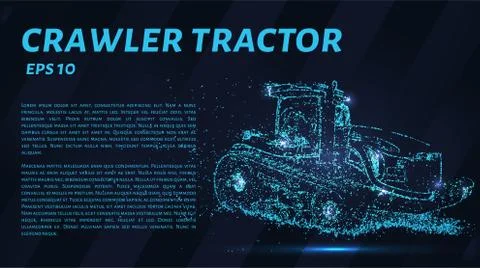 Crawler tractor consists of points. Particles in the form of a crawler tracto Stock Illustration