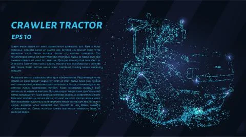 Crawler tractor consists of points. Particles in the form of a crawler tracto Stock Illustration