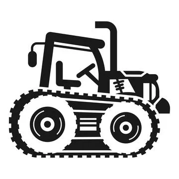 Crawler tractor icon, simple style Stock Illustration