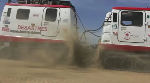 Crawler Vehicle in sand Stock Footage 10901673