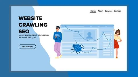 Crawler website crawling seo vector Stock Illustration