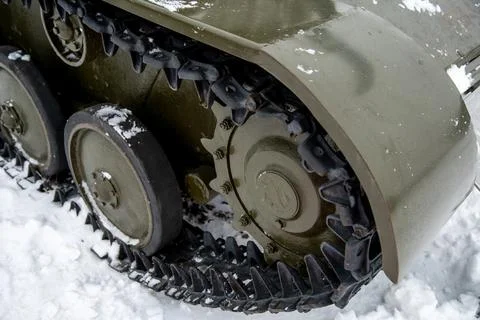 Crawler wheels of transport Stock Photos