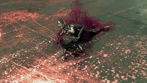 Crawling Artificial Intelligence in an Error Mafunction State. Stock Footage 103999481
