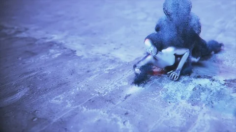 Crawling Artificial Intelligence in an Error Malfunction State. Stock Footage 103974271