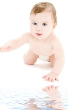 Crawling baby boy Stock Illustration
