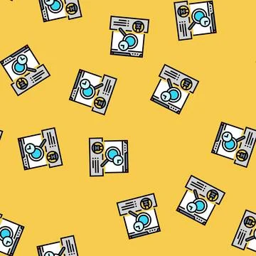 Crawling budget seo vector seamless pattern Illustrazione stock