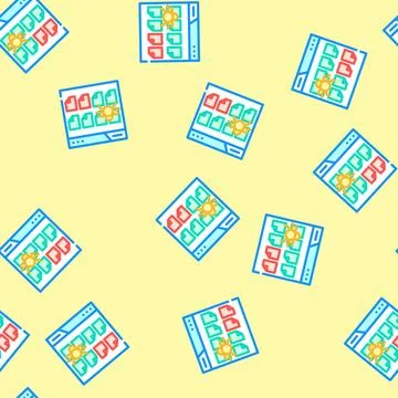 Crawling budget seo vector seamless pattern Stock Illustration