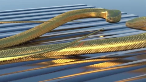 Crawling golden snake Stock Footage 292229868