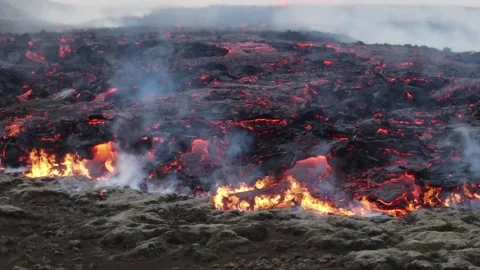 Crawling Hot Lava Stock Footage 245981276
