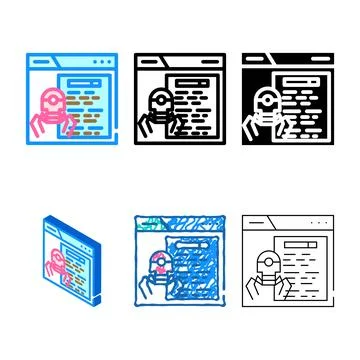 Crawling range seo color icon vector Stock Illustration