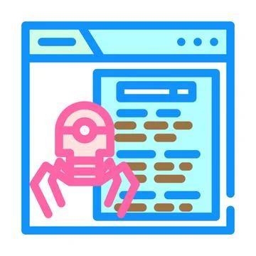 Crawling seo color icon vector illustration Stock Illustration