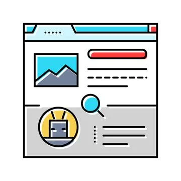 Crawling seo color icon vector illustration Stock Illustration