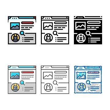 Crawling seo color icon vector variants Stock Illustration