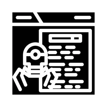 Crawling seo glyph icon vector illustration Stock Illustration