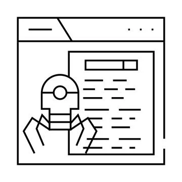 Crawling seo line icon vector illustration Stock Illustration