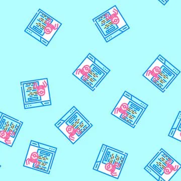 Crawling seo vector seamless pattern Illustrazione stock