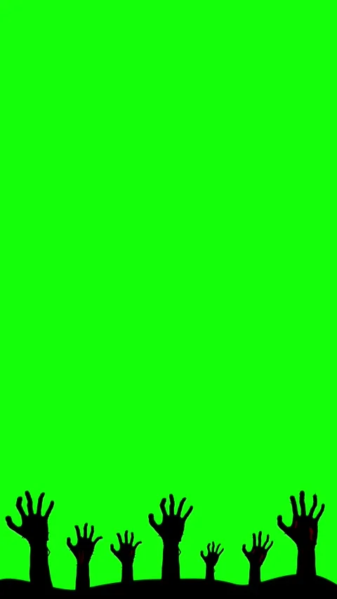 Crawling Zombie Hands from Below on Green Screen Stock Footage 314241713