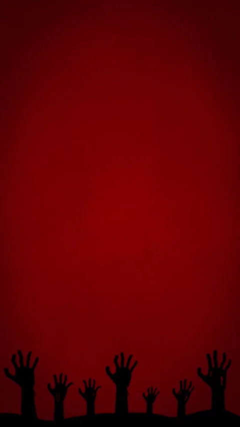 Crawling Zombie Hands from Below on Red Background Stock Footage 314210901