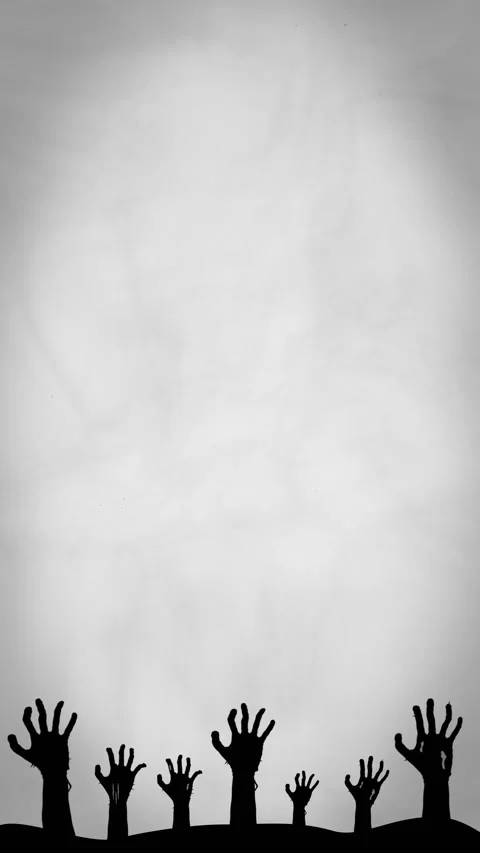 Crawling Zombie Hands from Below on White Background Stock Footage 314210907