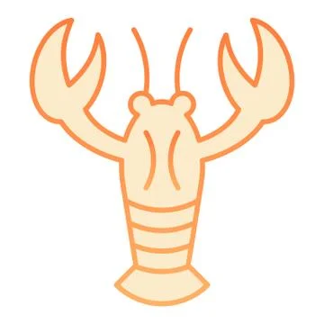 Crayfish flat icon. Crustacean orange icons in trendy flat style. Lobster Stock Illustration
