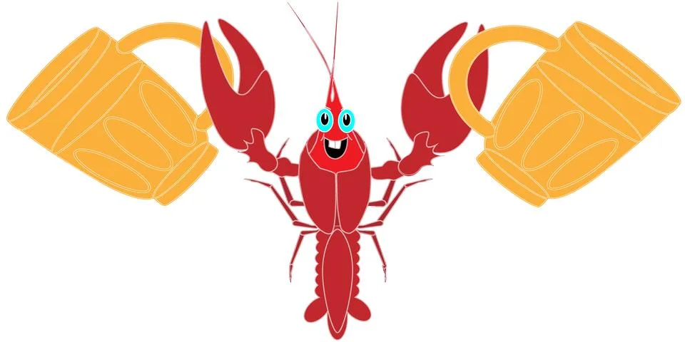 Crayfish isolated white background Stock Illustration