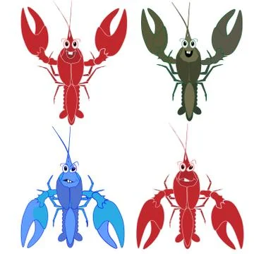 Crayfish isolated white background Stock Illustration