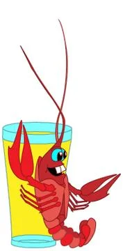 Crayfish isolated white background Stock Illustration