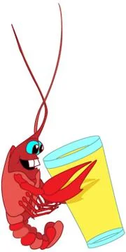 Crayfish isolated white background Stock Illustration