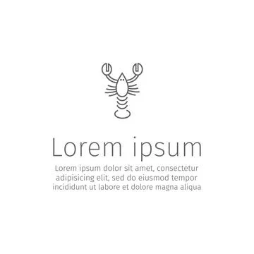 Crayfish. Line icon. Vector sign. 스톡 일러스트