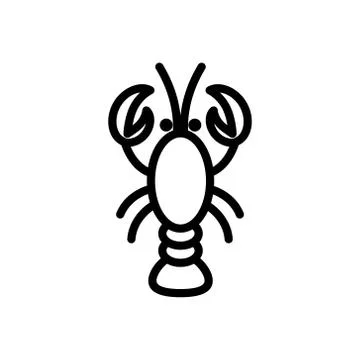 Crayfish line vector icon Stock Illustration