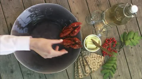 A crayfish party Stock Footage 11205959