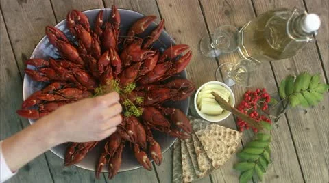 A crayfish party Stock Footage 11205995